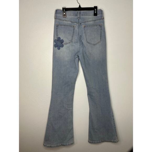 Altar'd State Flare Bell Bottom Jeans Women's Size 9 29 Flower Hippie 70s Denim - Picture 2 of 7